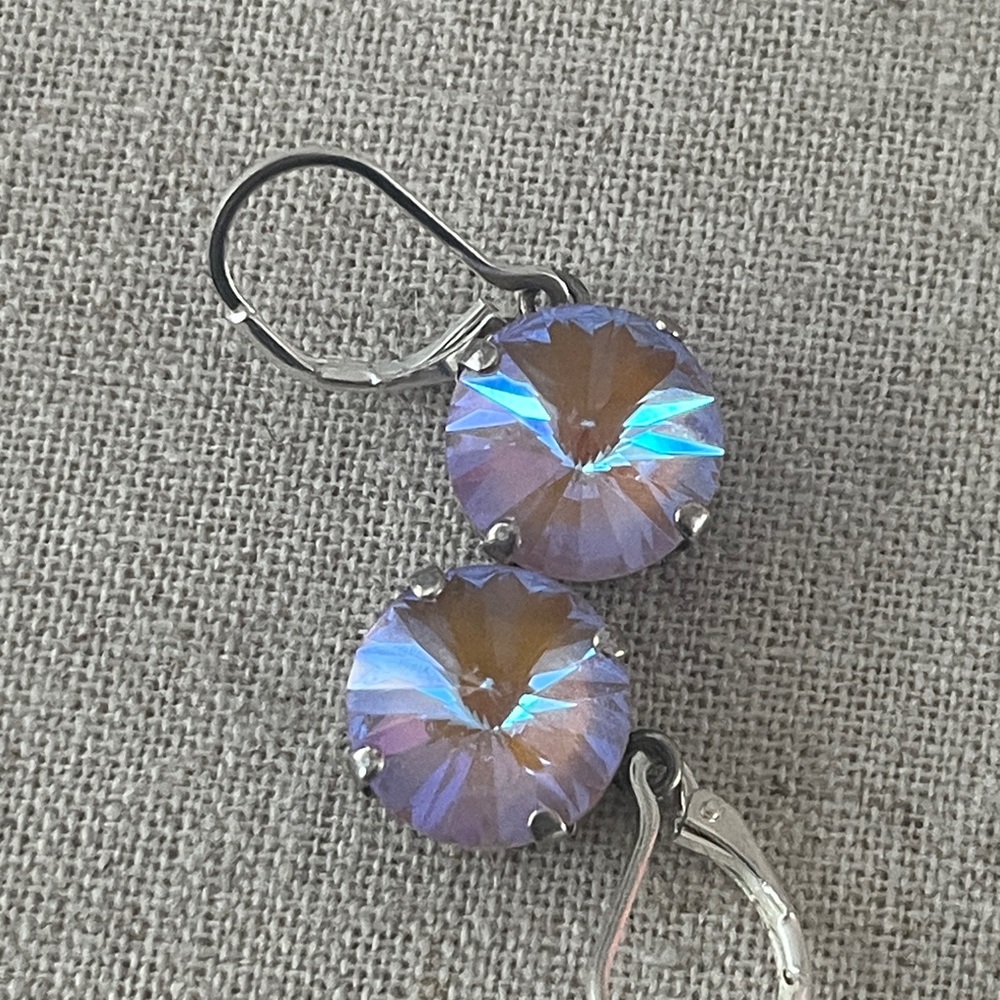 Swarovski Crystal Rivolis Removable Sterling Hooks